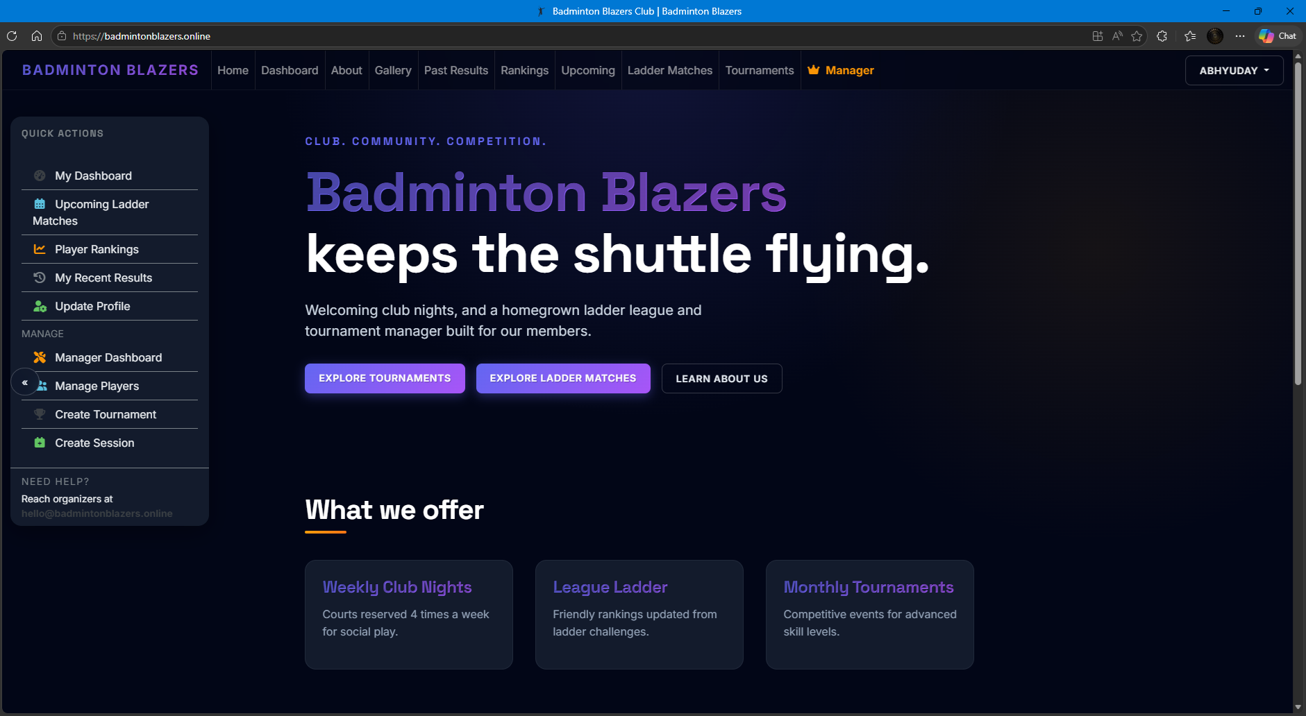Building Badminton Blazers — A Django Platform for Club Operations, Competition, and Community